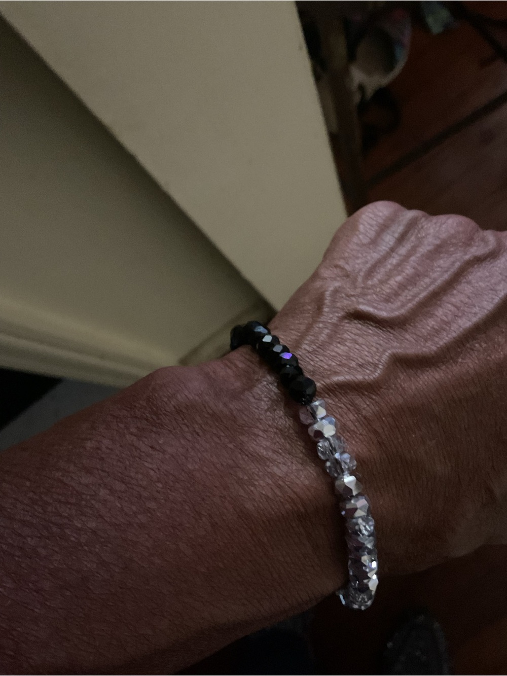 Men’s Sparkle and Rondelle Crystal Bracelet 🩶🖤